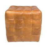 Leather Cube Footstool
